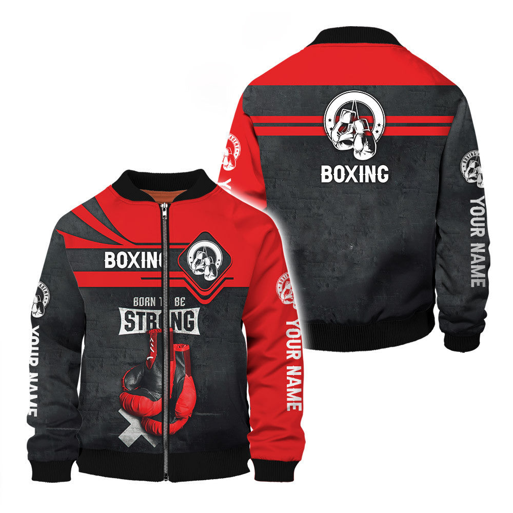 Boxing Personalized Zipper Hoodie Gift For Boxing Lovers Red Boxing Gloves 3D Full Print Shirts