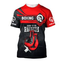 Boxing Personalized Zipper Hoodie Gift For Boxing Lovers Red Boxing Gloves 3D Full Print Shirts