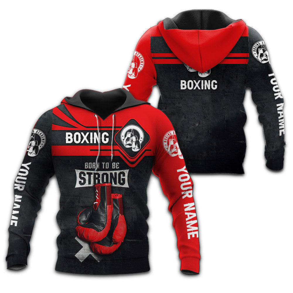 Boxing Personalized Zipper Hoodie Gift For Boxing Lovers Red Boxing Gloves 3D Full Print Shirts