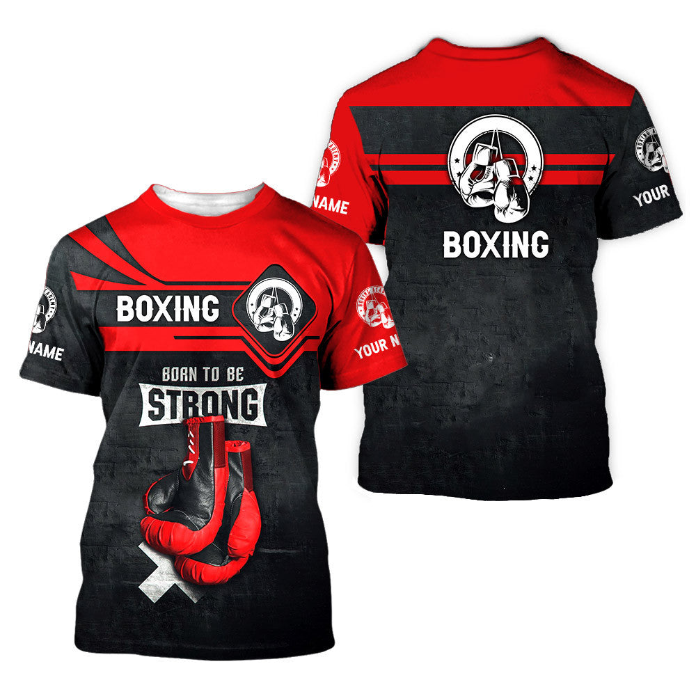 Boxing Personalized Zipper Hoodie Gift For Boxing Lovers Red Boxing Gloves 3D Full Print Shirts