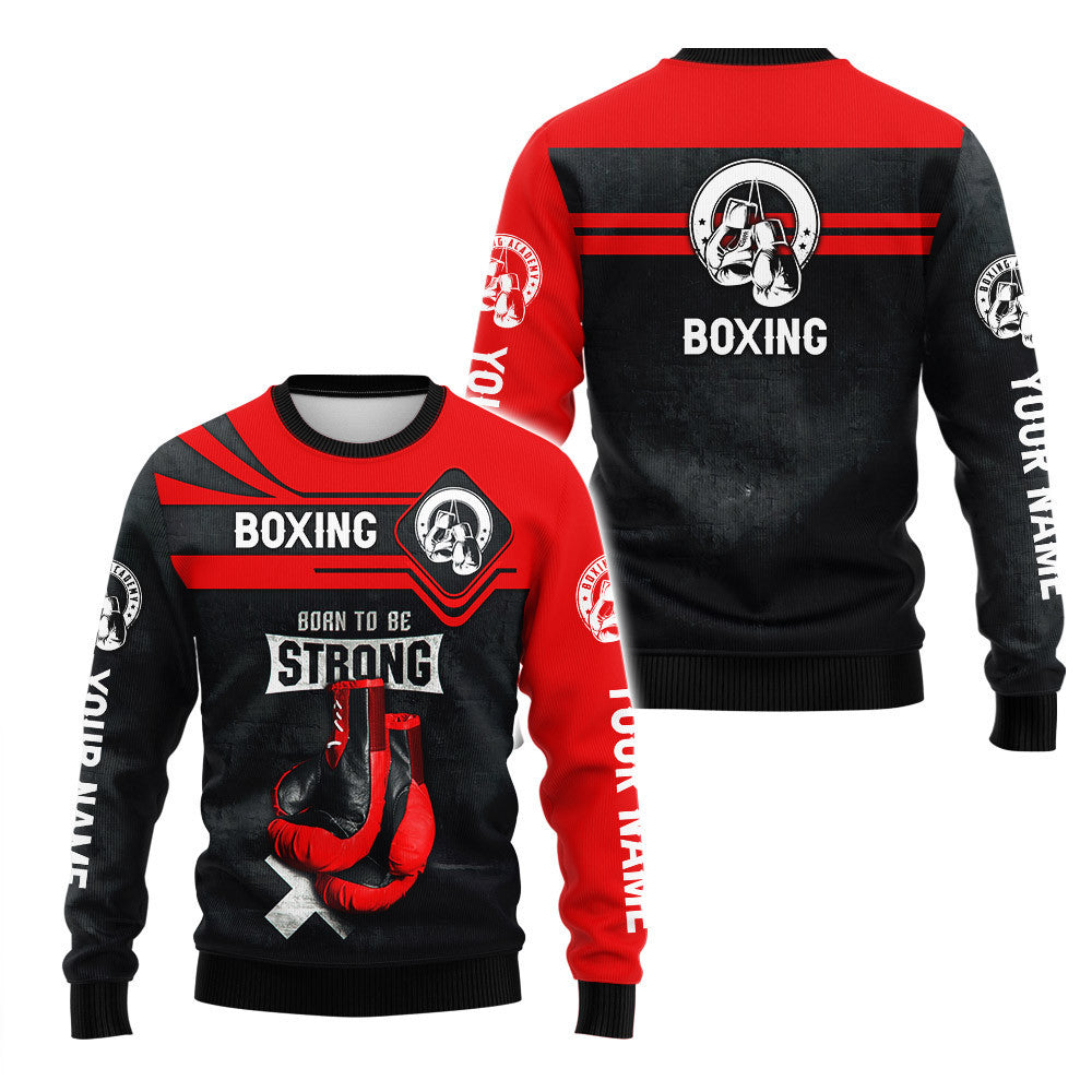 Boxing Personalized Zipper Hoodie Gift For Boxing Lovers Red Boxing Gloves 3D Full Print Shirts