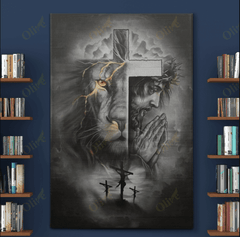 Jesus and Awesome Lion Poster Vertical - Amaze Style™