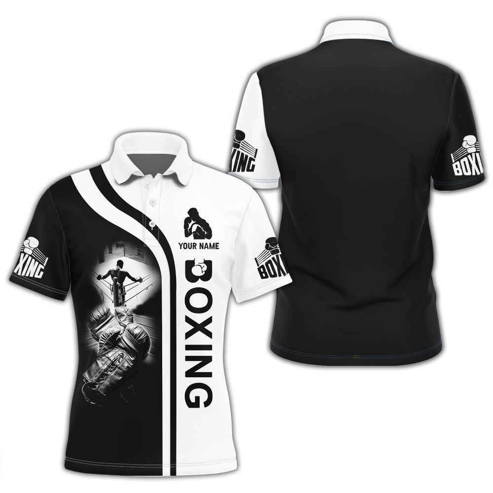 Boxing Custom Tee Shirts Gift For Boxing Lovers Black & White Boxing Gloves 3D Shirts