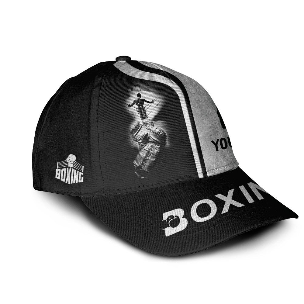 Boxing Custom Classic Cap Gift For Boxing Lovers Black & White Boxing Gloves 3D Classic Cap