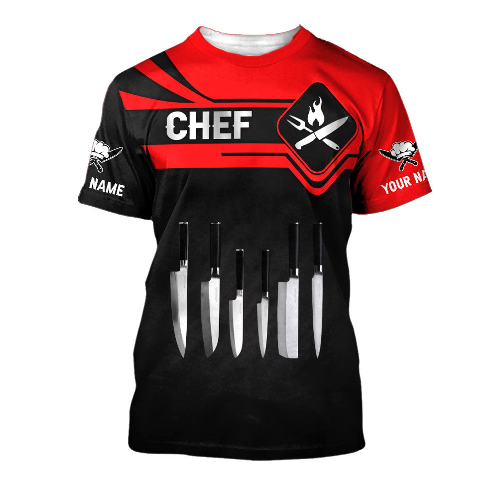 Chef Tshirt Cook 3D All Over Printed Custom Name 3D Shirts