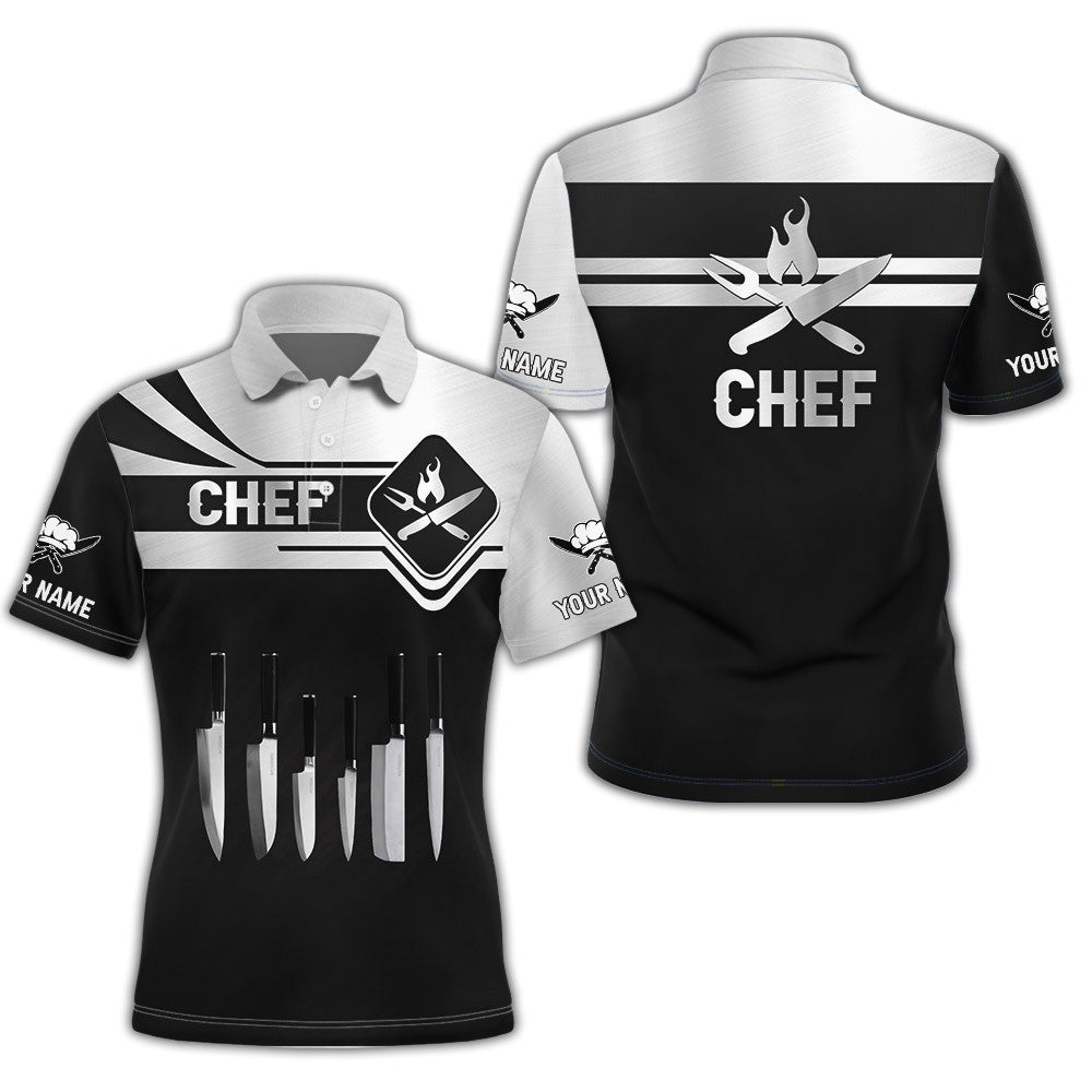 Chef Tshirt Cook 3D All Over Printed Black & White Custom Name 3D Shirts