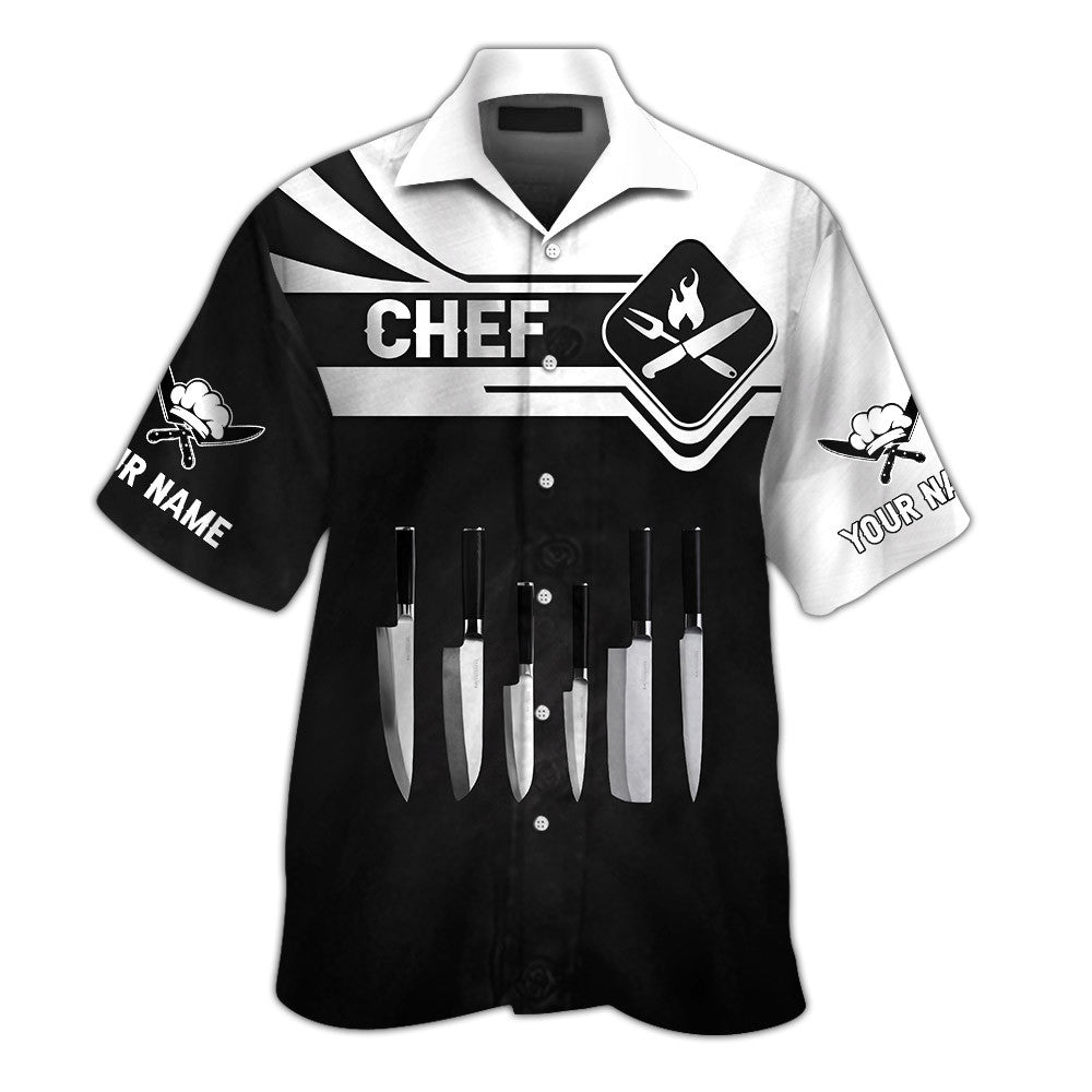 Chef Tshirt Cook 3D All Over Printed Black & White Custom Name 3D Shirts