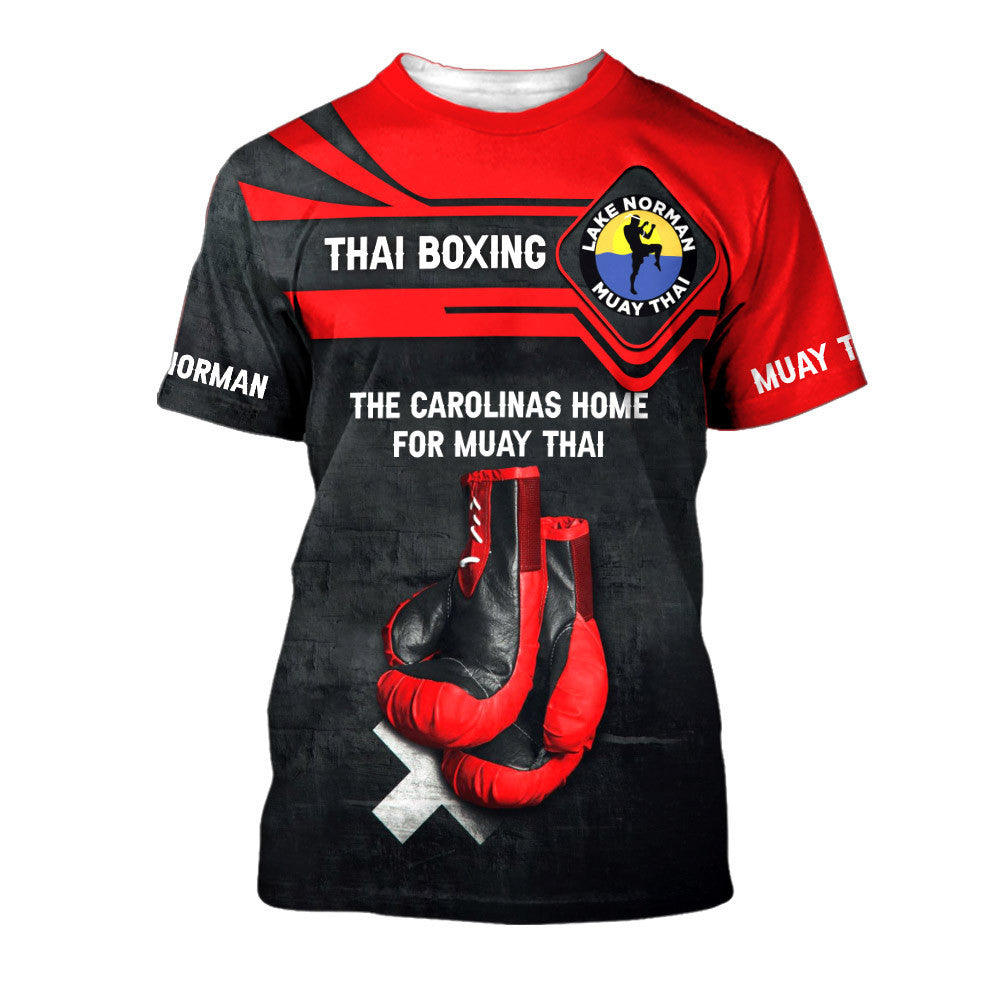 The Carolinas Home For Muay Thai Personalized Zipper Hoodie Red Muay Thai Gloves 3D Full Print Hoodie