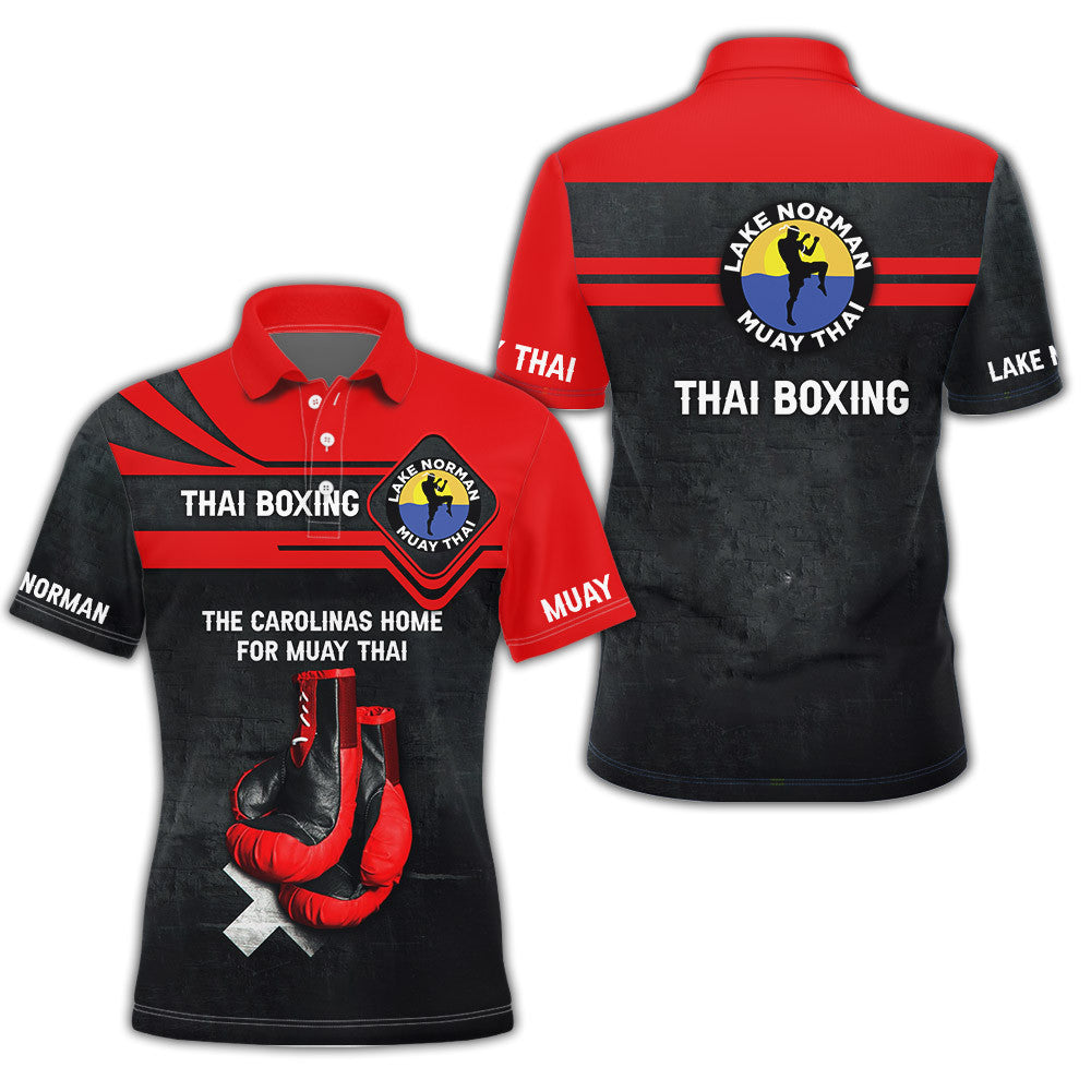 The Carolinas Home For Muay Thai Personalized Zipper Hoodie Red Muay Thai Gloves 3D Full Print Hoodie