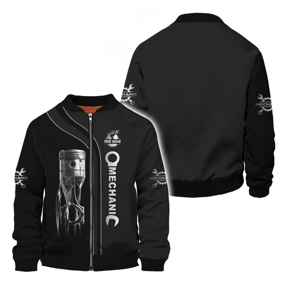 Mechanic 3D Zipper Hoodie Piston Custom Zipper Hoodie Gift For Mechanic