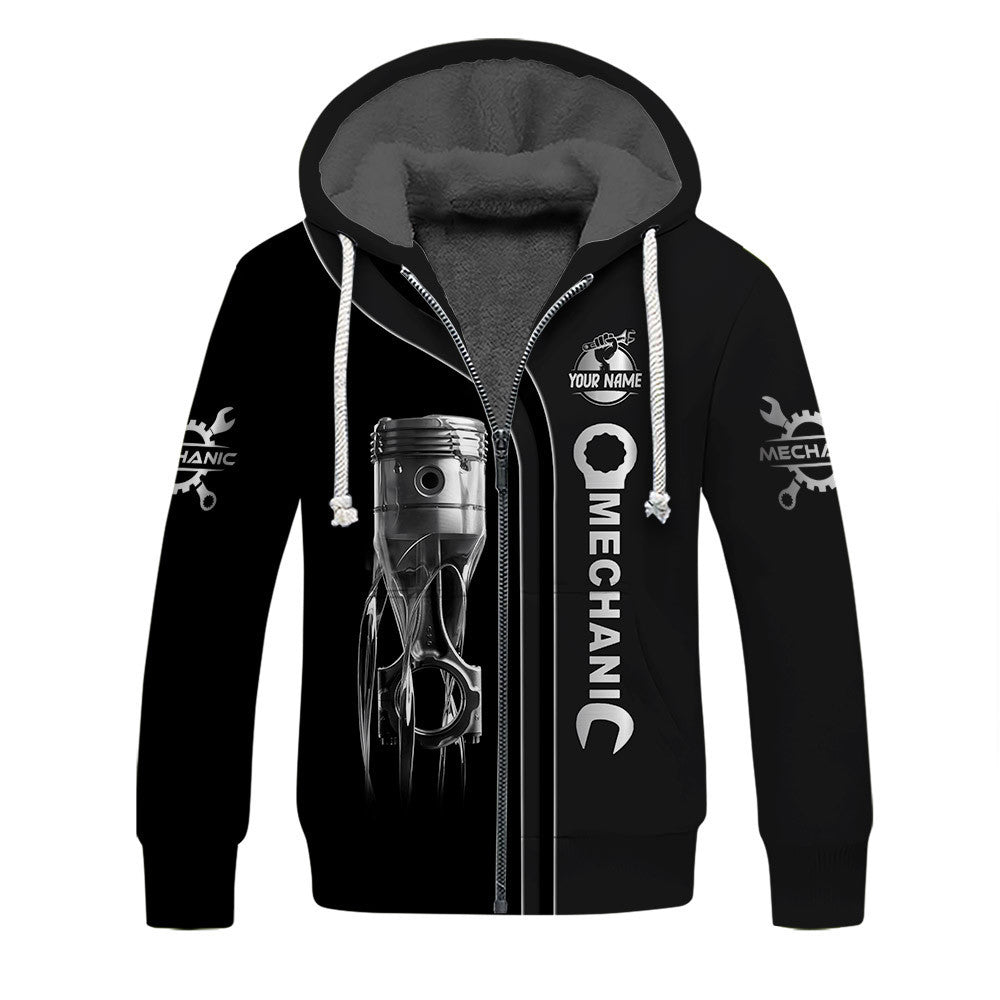 Mechanic 3D Zipper Hoodie Piston Custom Zipper Hoodie Gift For Mechanic