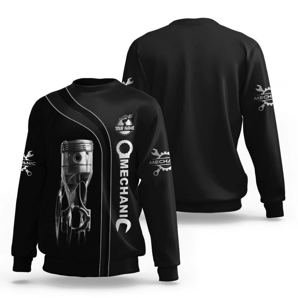 Mechanic 3D Zipper Hoodie Piston Custom Zipper Hoodie Gift For Mechanic