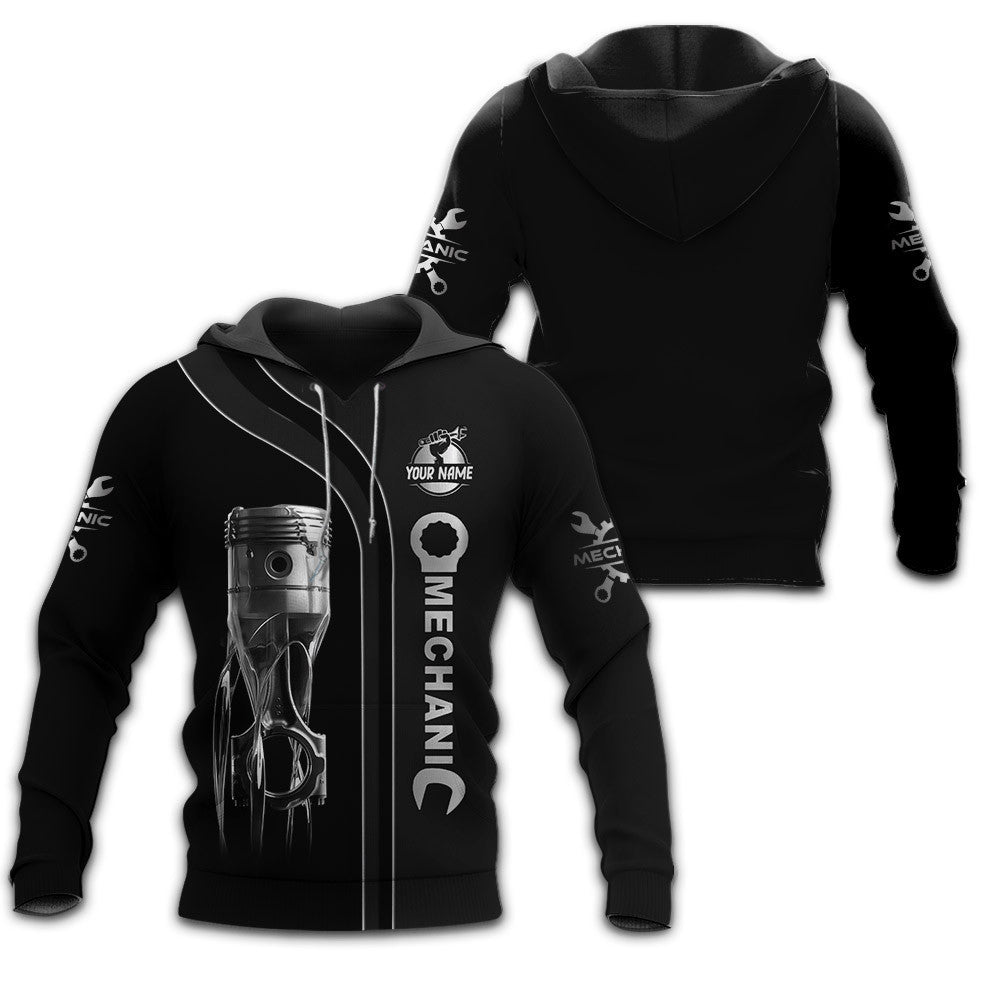 Mechanic 3D Zipper Hoodie Piston Custom Zipper Hoodie Gift For Mechanic