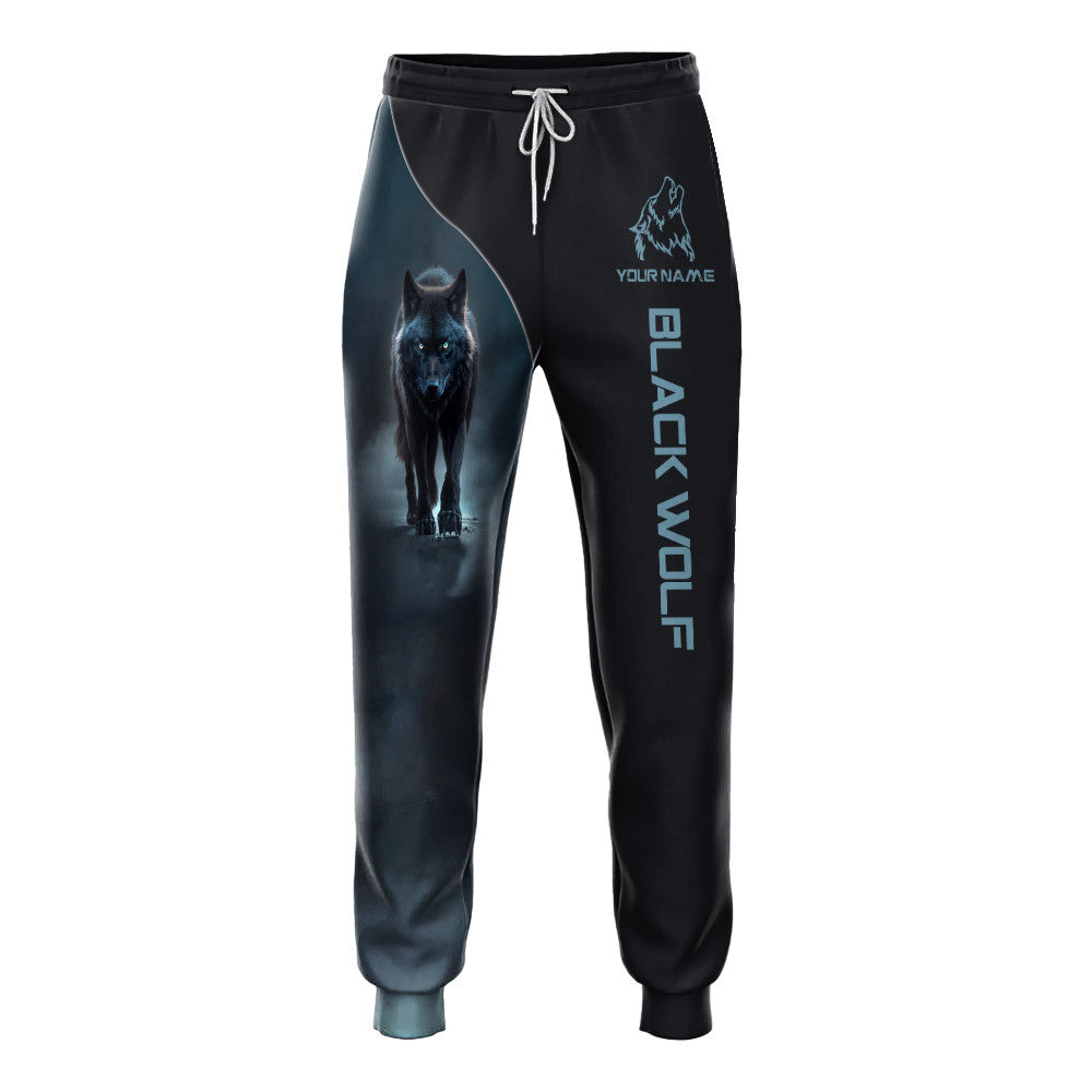 Black Wolf 3D Sweatpants Black Wolf Custom Sweatpants Gift For Wolf Lovers