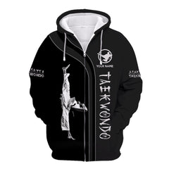 Taekwondo 3D Zipper Hoodie Taekwondo Custom Zipper Hoodie Gift For Taekwondo Lovers