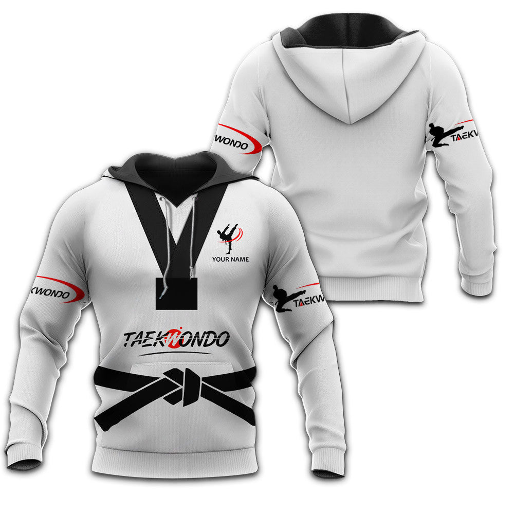 Love Taekwondo Uniform Personalized Name 3D Shirts Gift For Taekwondo Lovers