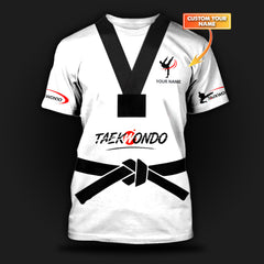 Love Taekwondo Uniform Personalized Name 3D Shirts Gift For Taekwondo Lovers