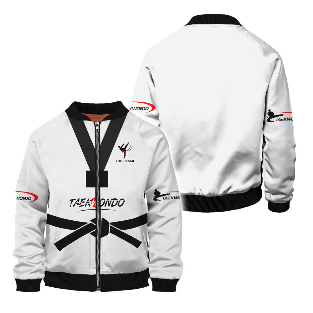 Love Taekwondo Uniform Personalized Name 3D Zipper Hoodie Gift For Taekwondo Lovers