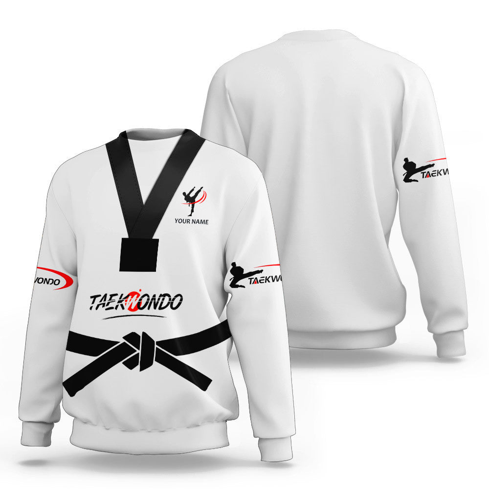 Love Taekwondo Uniform Personalized Name 3D Zipper Hoodie Gift For Taekwondo Lovers