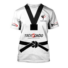 Love Taekwondo Uniform Personalized Name 3D Zipper Hoodie Gift For Taekwondo Lovers