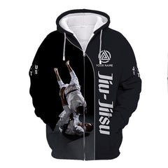 Jiu Jitsu Zipper Hoodie Jiu Jitsu Personalized Name 3D Zipper Hoodie Gift For Jiu Jitsu Lovers