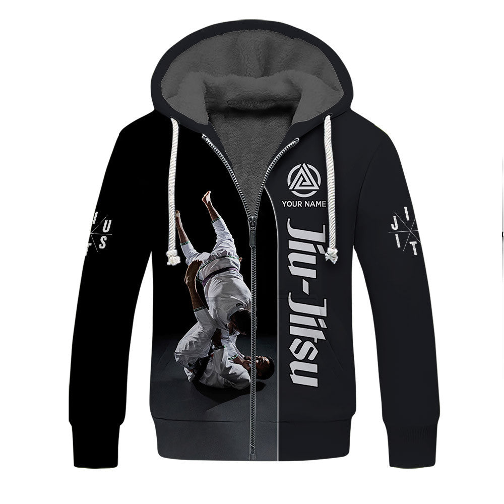 Jiu Jitsu Zipper Hoodie Jiu Jitsu Personalized Name 3D Zipper Hoodie Gift For Jiu Jitsu Lovers