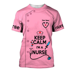 Keep Calm Nurse Uniform Syringe Needle 3D Zipper Hoodie Nursing Zipper Hoodie