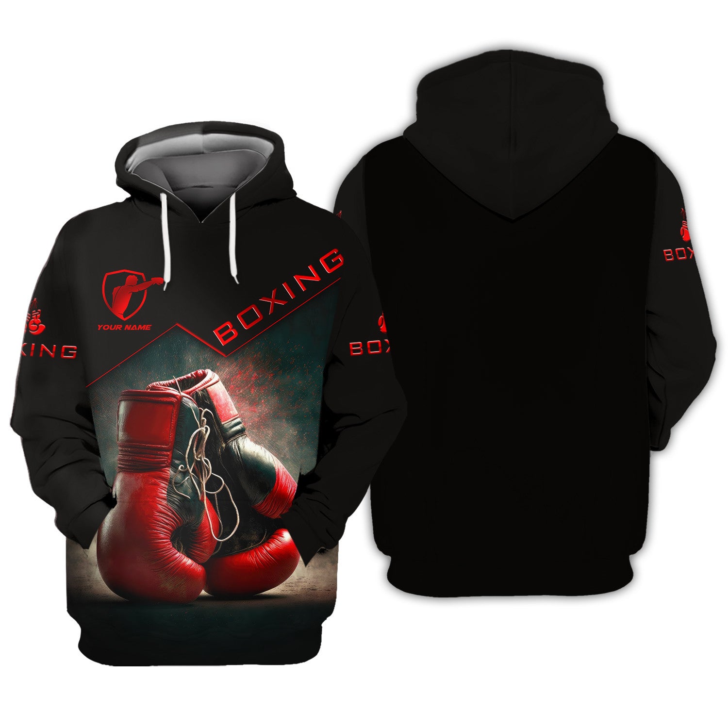 Boxing Personalized Zipper Hoodie Gift For Boxing Lovers Boxing Corner And Boxing Gloves 3D Print Zipper Hoodie