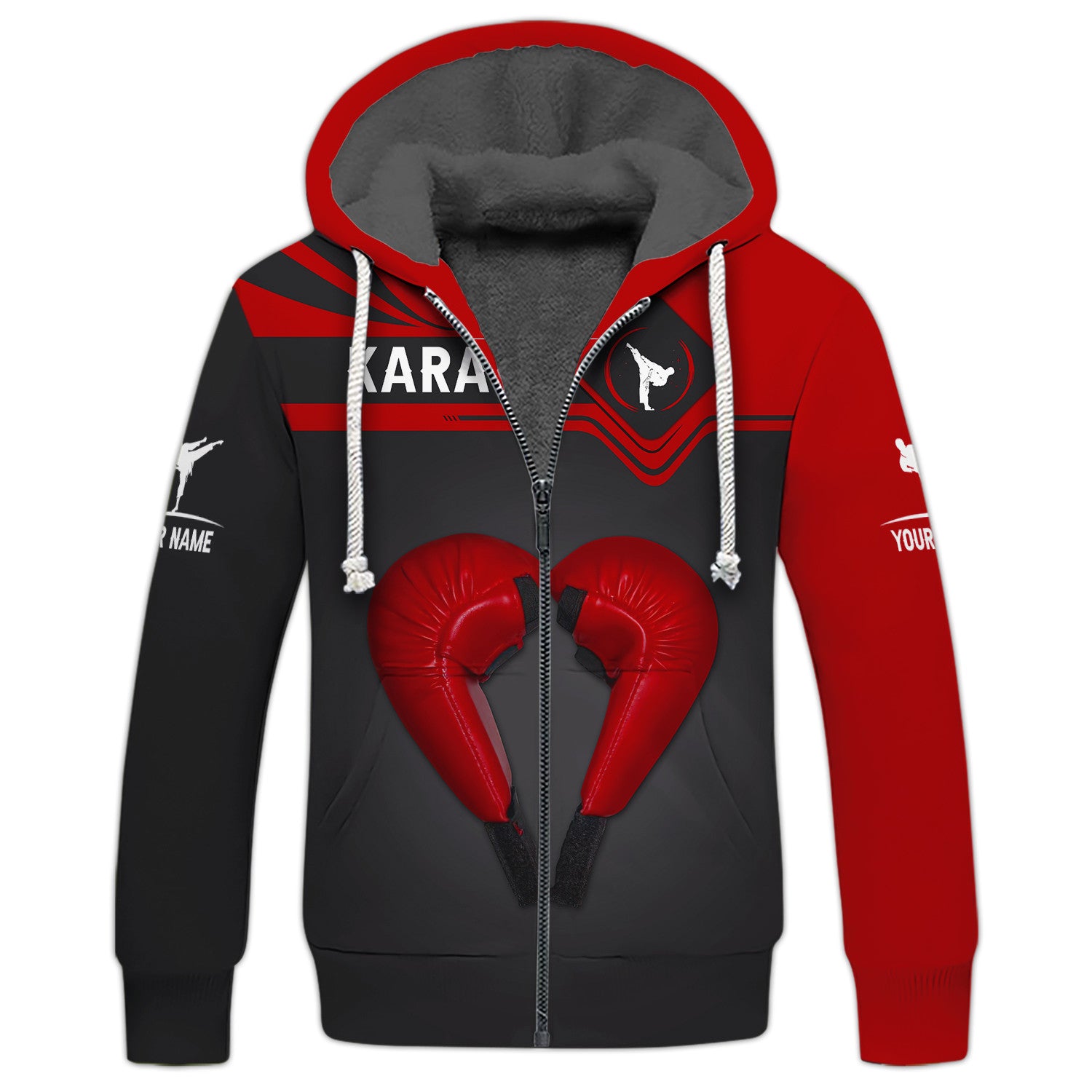 Karate Personalized Zipper Hoodie Gift For Karate Lovers Karate 3D Full Print Zipper Hoodie