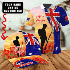 Australian Poppy Lest We Forget Customize 3D All Over Printed Polo & Baseball Cap