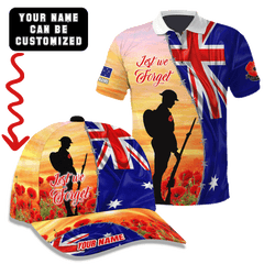 Australian Poppy Lest We Forget Customize 3D All Over Printed Polo & Baseball Cap