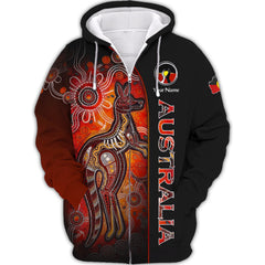 Australia Aboriginal Symbol Indigenous Australian Zipper Hoodie