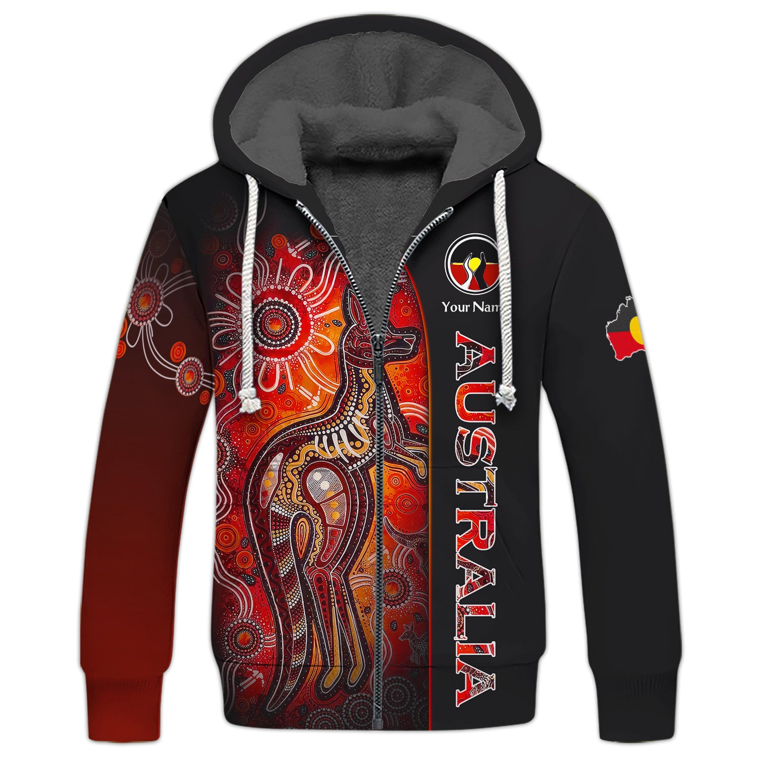 Australia Aboriginal Symbol Indigenous Australian Zipper Hoodie