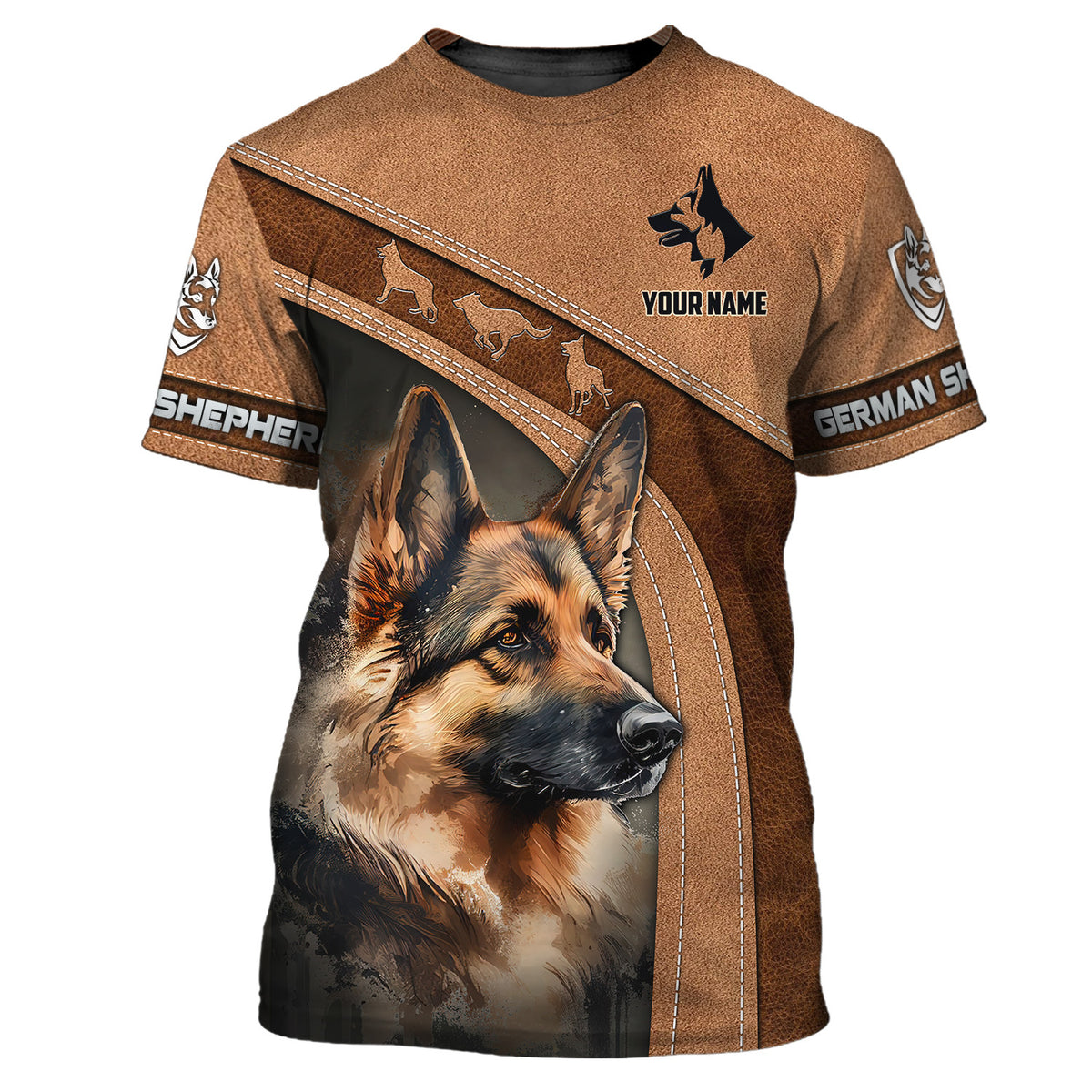 German Shepherd Tee Shirt Custom German Shepherd Art Personalized Name 3D Tshirt