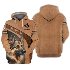 German Shepherd Zipper Hoodie Custom German Shepherd Art Personalized Name 3D Zipper Hoodie