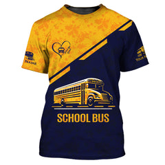 Custom School Bus Zipper Hoodie School Bus Driver Zipper Hoodie Golden School Bus 3D Zipper Hoodie