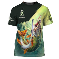 Fishing Custom Tee Shirt Pike Fish 3D Shirts Fishing Lover Gift