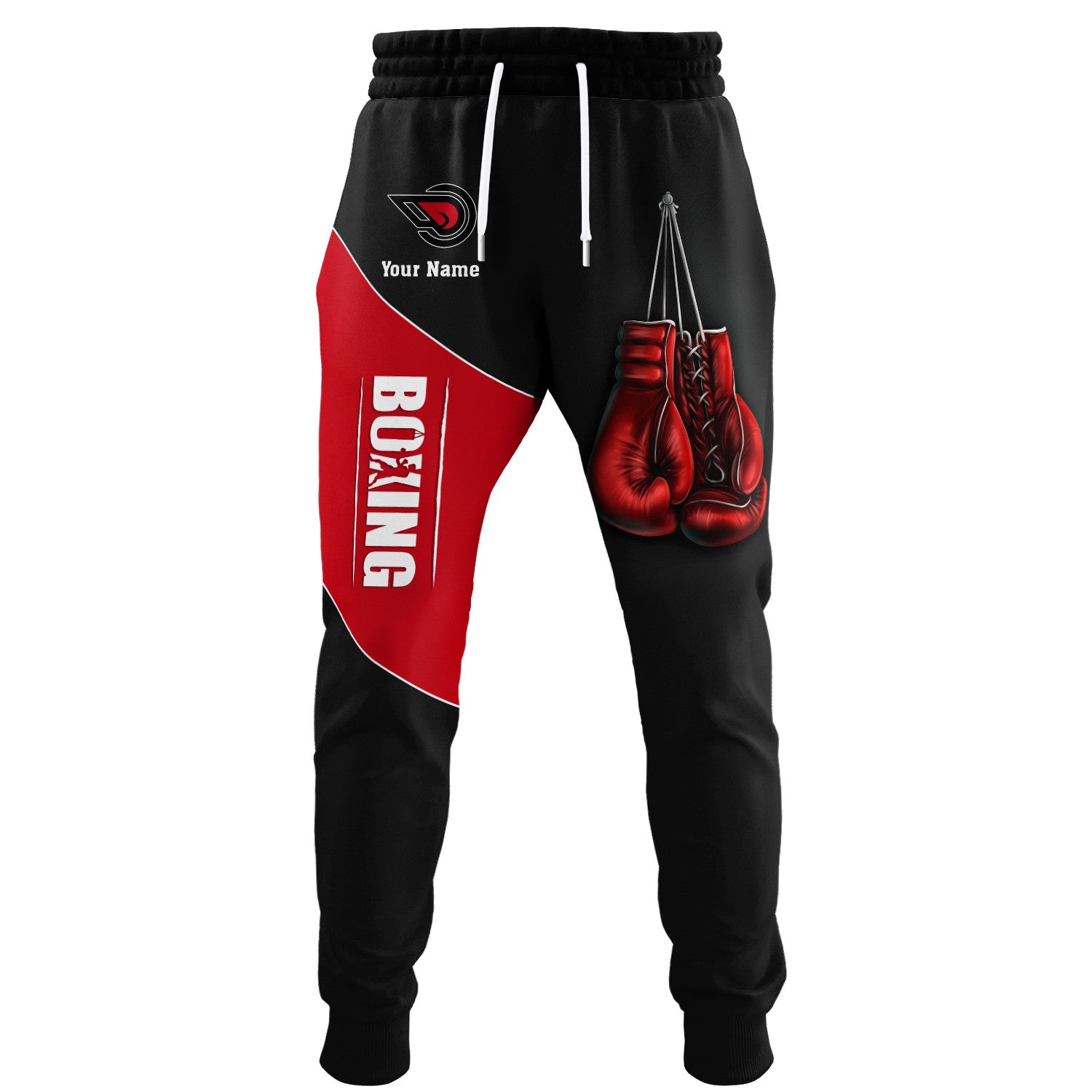 Custom Boxing Uniform Boxing Apparel Boxing Gloves 3D Zipper Hoodie Black & Red