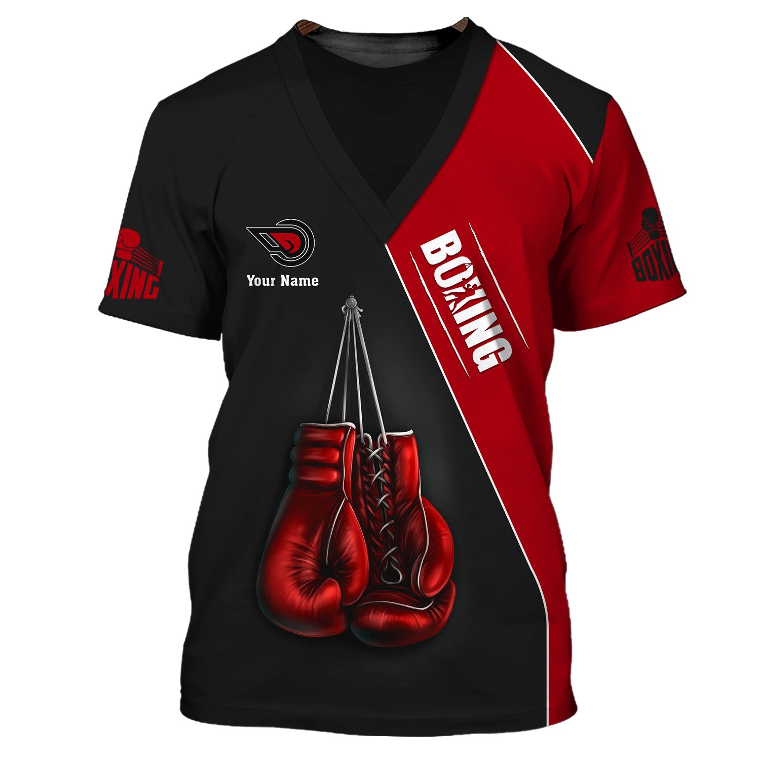 Custom Boxing Uniform Boxing Apparel Boxing Gloves 3D Zipper Hoodie Black & Red