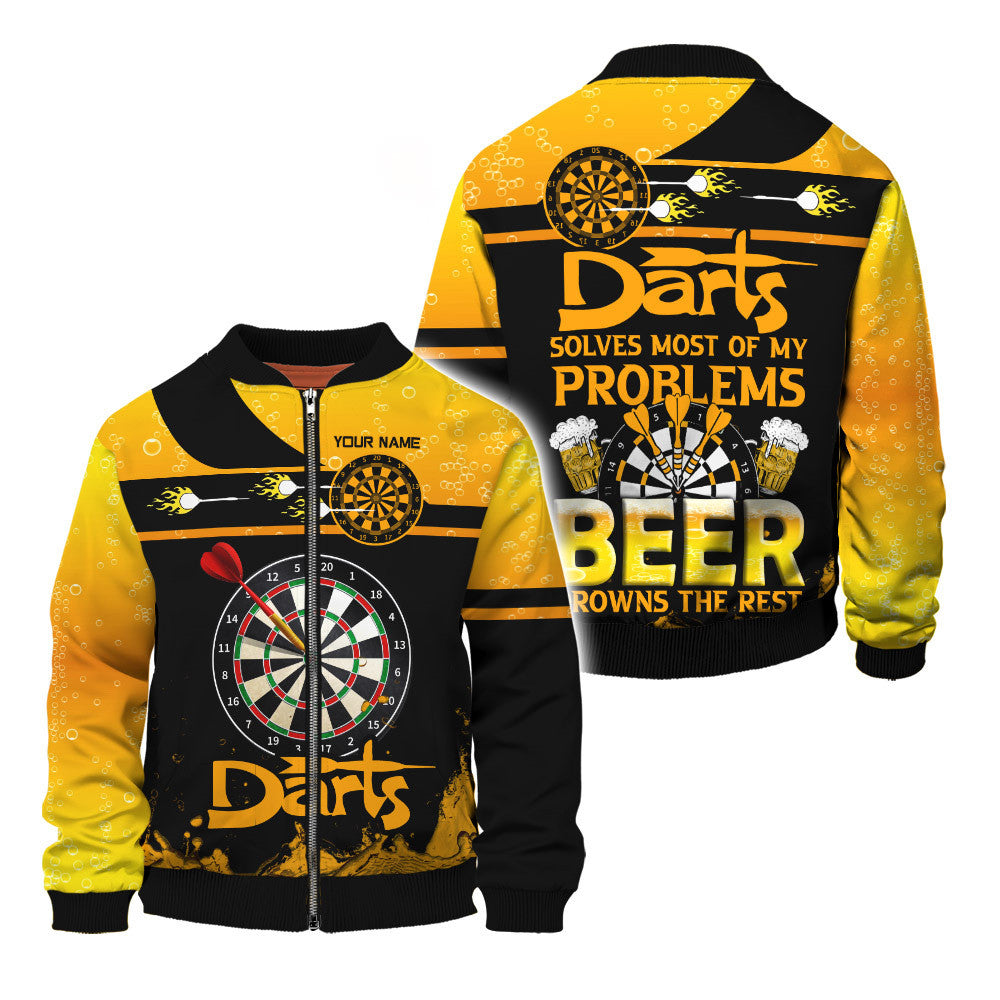 Darts Solves Most Of My Problems Beer Drowns The Rest 3D Personalized Shirt