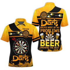 Darts Solves Most Of My Problems Beer Drowns The Rest 3D Personalized Shirt