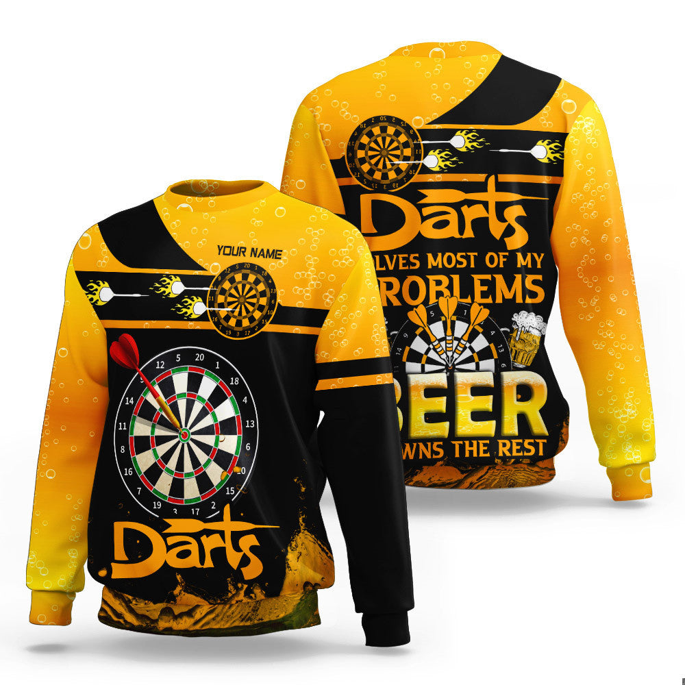 Darts Solves Most Of My Problems Beer Drowns The Rest 3D Personalized Shirt