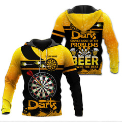 Darts Solves Most Of My Problems Beer Drowns The Rest 3D Personalized Shirt