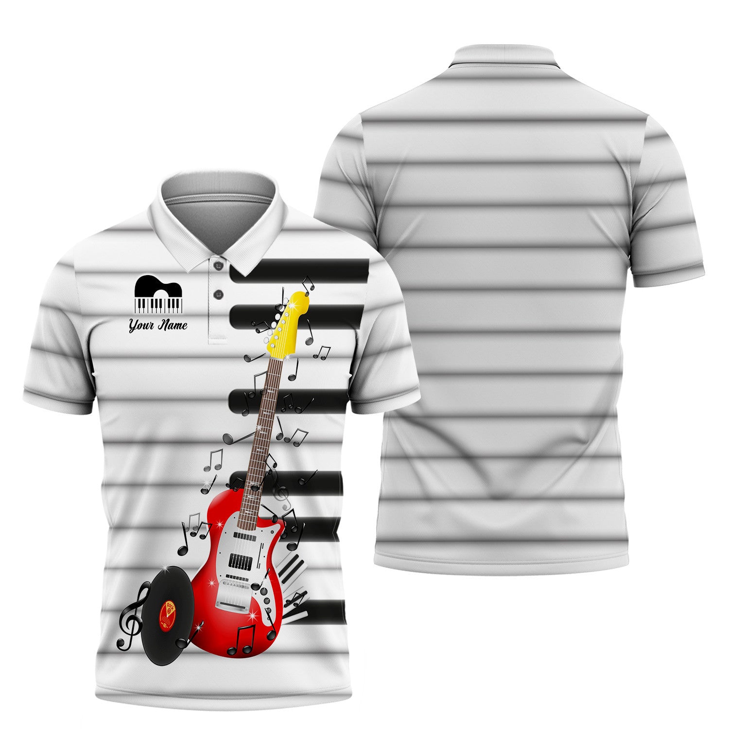 Guitar & Piano 3D Shirts Gift For Music Lovers