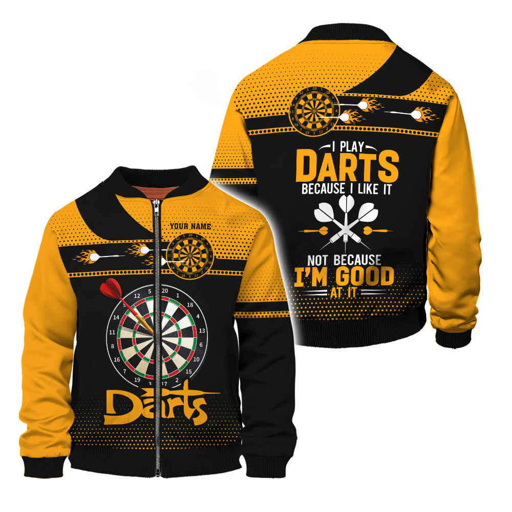 I Like Darts Yellow Personalized 3D Shirt Gift For Darts Lovers