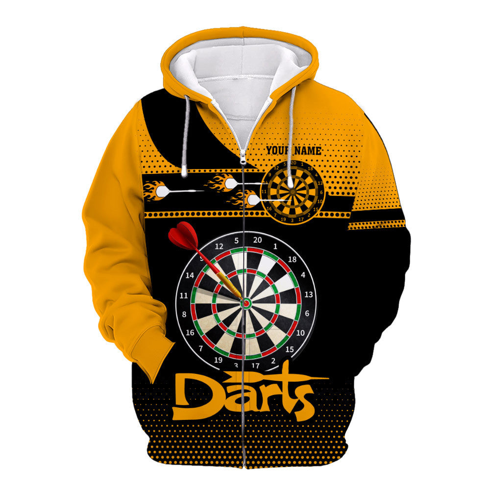 I Like Darts Yellow Personalized 3D Shirt Gift For Darts Lovers