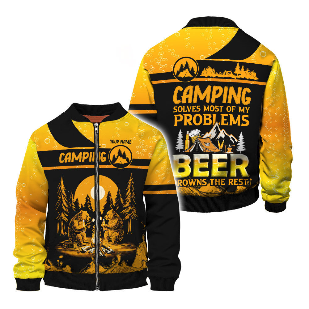 Camping and Beer Solve My Problems Personalized 3D Shirt Gift For Camping Lovers