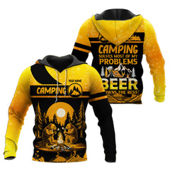 Camping and Beer Solve My Problems Personalized 3D Tshirt Gift For Camping Lovers