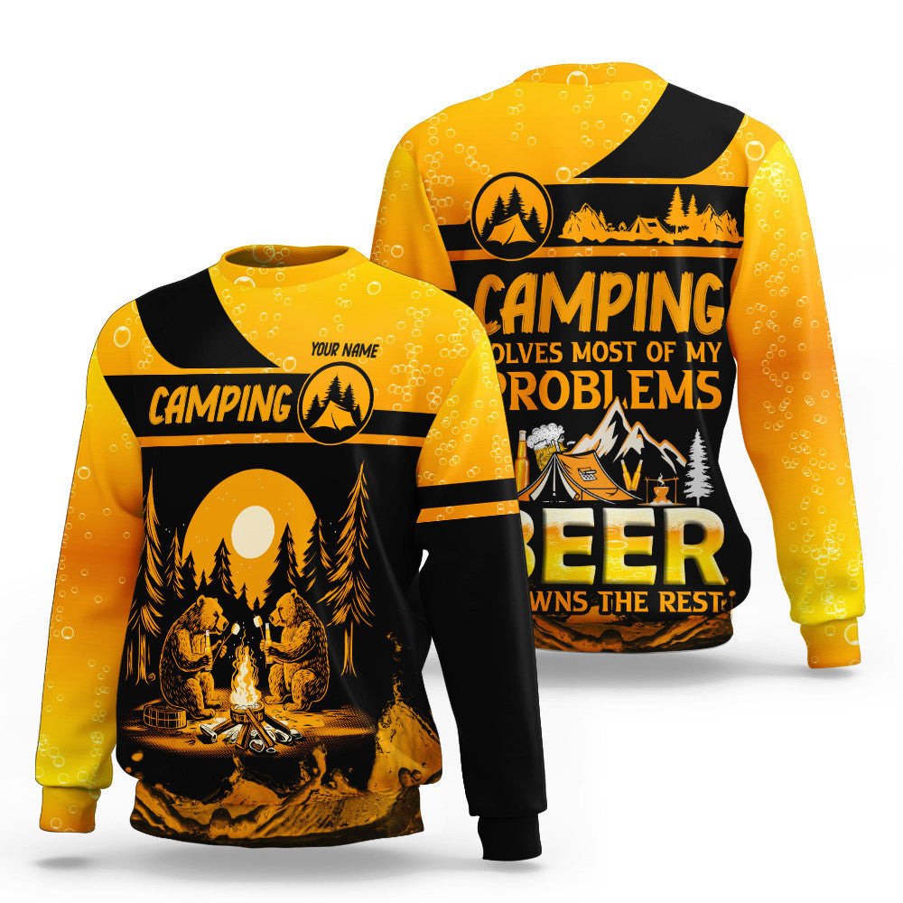 Camping and Beer Solve My Problems Personalized 3D Tshirt Gift For Camping Lovers