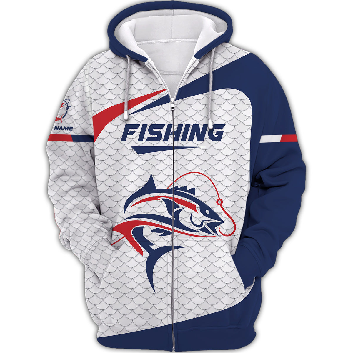 Fishing Custom Zipper Hoodie Fish Skin 3D Zipper Hoodie Gift For Fishing Lovers